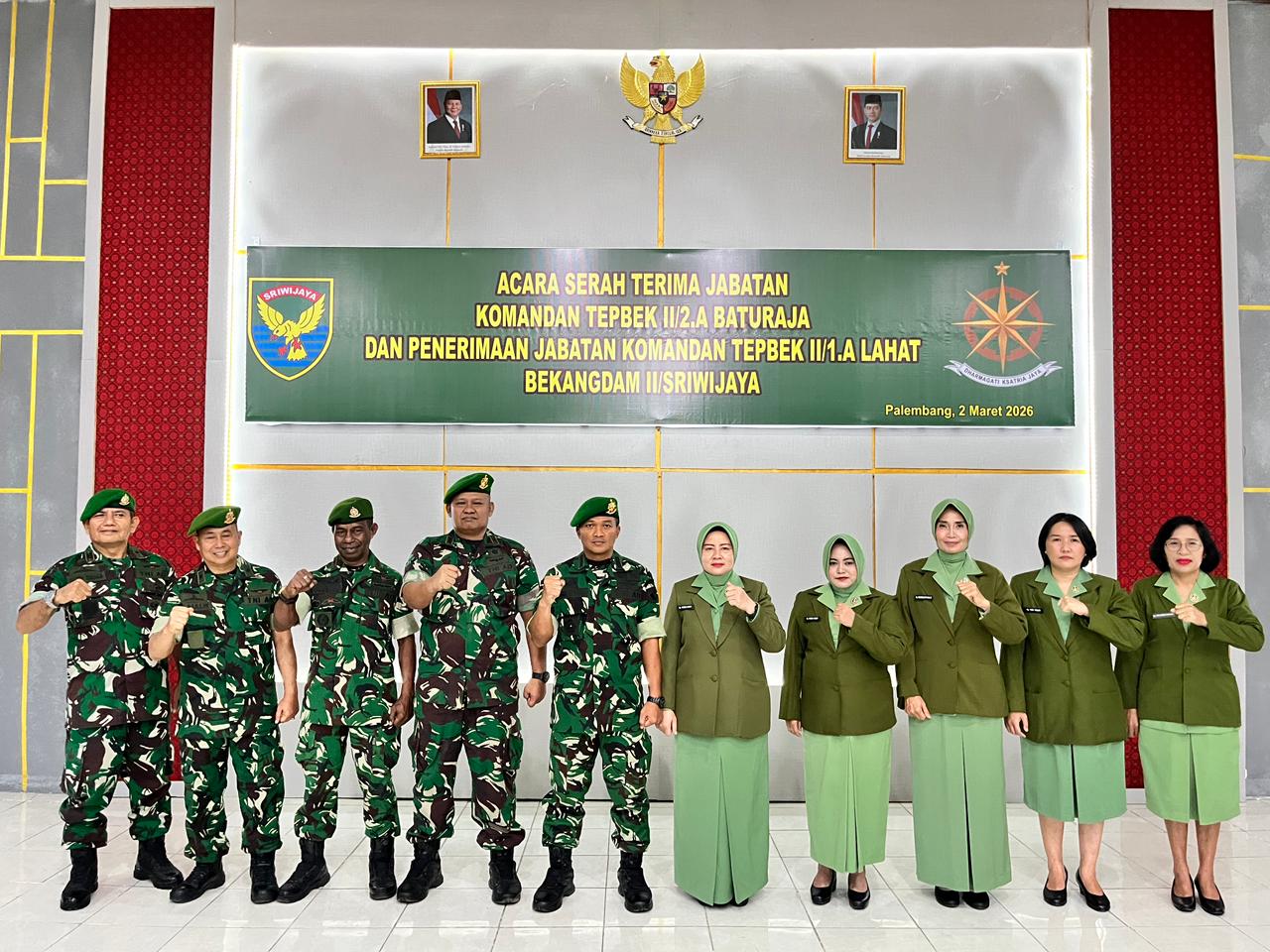 ACARA SERAH TERIMA JABATAN DANTEPBEK II/2.A BATURAJA DAN PENERIMAAN JABATAN DANTEPBEK II/1.A LAHAT BEKANGDAM II/SRIWIJAYA