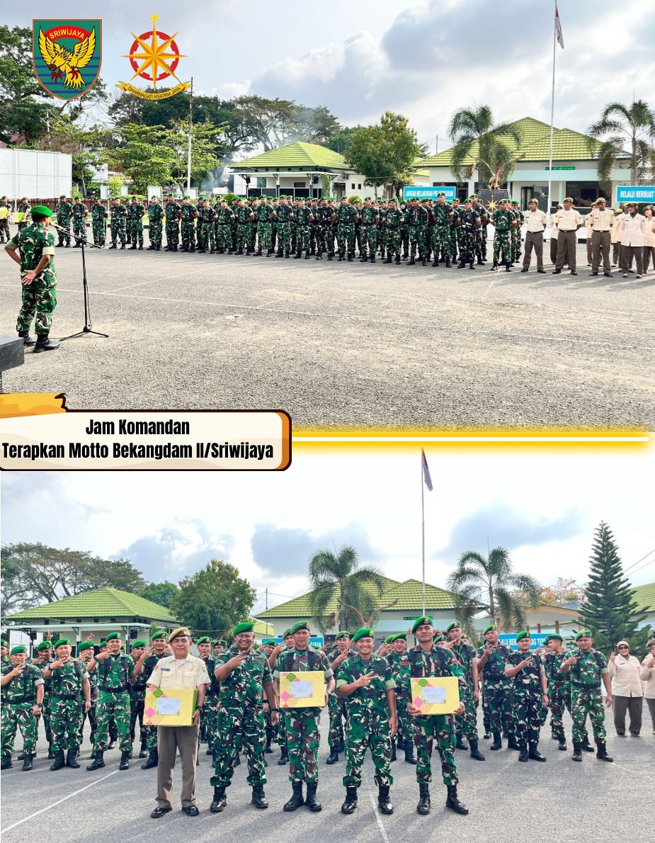 Jam Komandan Bekangdam II/Sriwijaya, Kabekangdam II/Sriwijaya Menekankan Penerapan Motto Bekangdam II/Sriwijaya Pada Setiap Personel